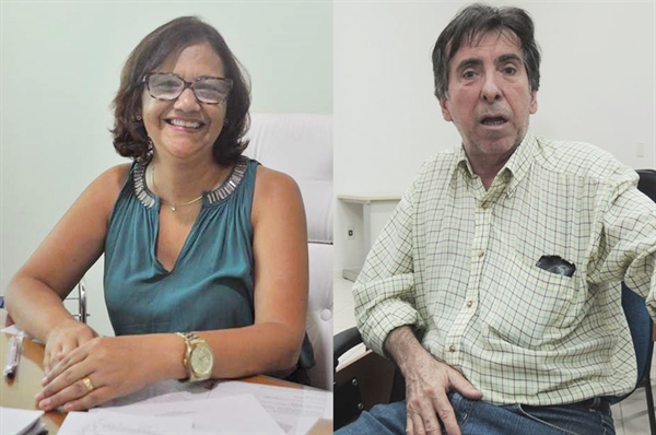 Presidente do Sincomerciários, Lia Marques, e o presidente do Sincomércio, João Herrera Martins (Foto: Reprodução)