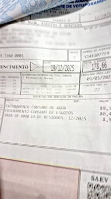 Diversos moradores de Votuporanga têm reclamado dos valores das contas de água na cidade. (Foto: Arquivo pessoal)