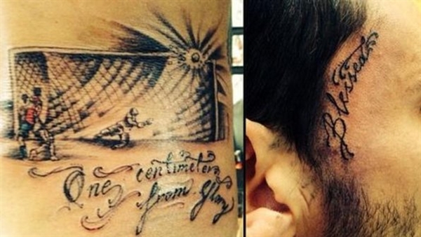 Chileno tatua bola na trave que quase eliminou Brasil