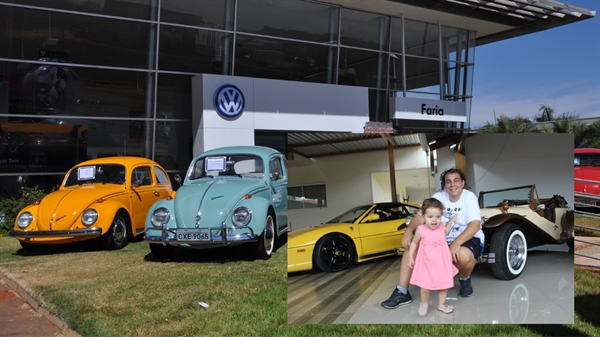 A Exposição de Carros Antigos da Faria Veículos de Votuporanga continua; empresário Dalbert Mega Ferreira, de 42 anos, é um dos colecionadores com carros expostos (Fotos: A Cidade e arquivo pessoal)