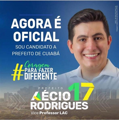 Em Cuiabá (MT) Votuporanga tem um candidato a Prefeito. O jovem Aécio Rodrigues faz a sua estréia na política (Foto: Redes Sociais)