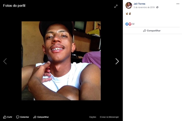 Jailson de Jesus Torres, de 19 anos, chegou a ser socorrido, mas não resistiu aos ferimentos — Foto: Reprodução / Facebook