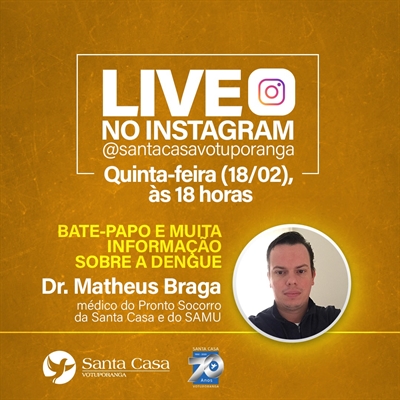 Objetivo da live do hospital é orientar o público sobre a doença e como se prevenir (Imagem: Divulgação/Santa Casa de Votuporanga)