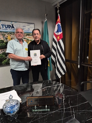 Prefeito de Parisi, Oclair Bento, e o deputado federal Luiz Carlos Mota  (Foto: Prefeitura de Parisi)