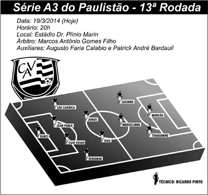 Escalação de hoje