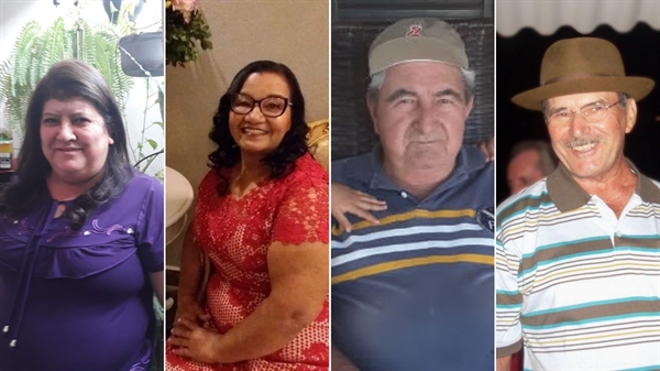 Neide do Nascimento, Aparecida da Silva, Armando Basseto e Onofre de Souza morreram por Covid no domingo (21) (Fotos: Arquivo pessoal)