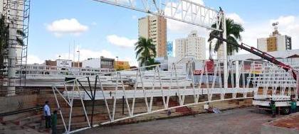 Estrutura quase pronta para a cobertura da Concha