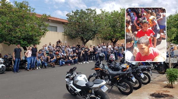 O pessoal do grupo Família Duas Rodas chegou ao bairro na parte da manhã e já começou a entregar os itens para as crianças (Fotos: Arquivo pessoal)