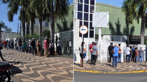 Após a liberação de um novo grupo para vacinação postos volantes voltam a registrar filas de mais de 3h (Foto: A Cidade)