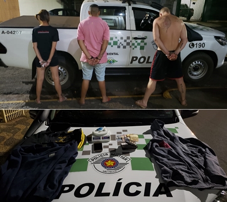 Dois homens e uma mulher foram presos suspeitos do roubo (Polícia Ambiental)