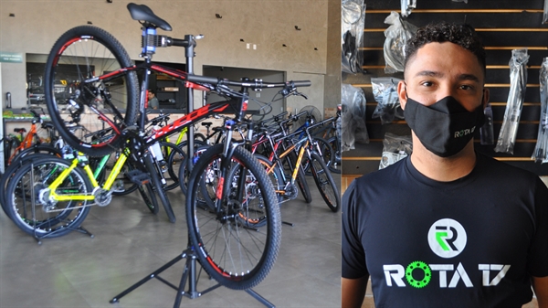 O jovem empresário Alex Ferrari, de 21 anos, criou a bike shop após perder o emprego e se sentir ‘perdido’ em meio à pandemia (Fotos: A Cidade)