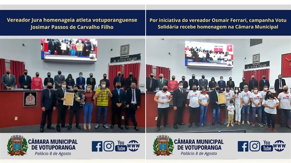 O atleta Josimar Passos de Carvalho Filho e os voluntários da campanha “Votu Solidária” receberam Votos de Congratulação (Foto: Assessoria)
