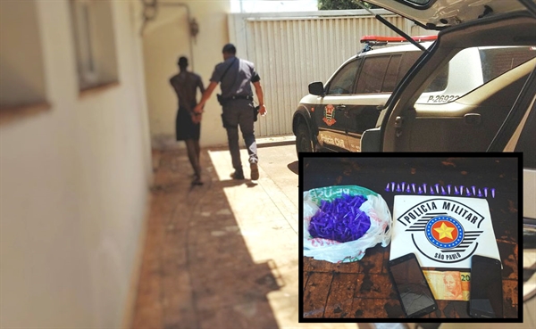Na tarde desta terça-feira (17), um jovem de 24 anos foi preso com cocaína e dinheiro no bairro Sonho (Foto: Divulgação/Polícia Militar)