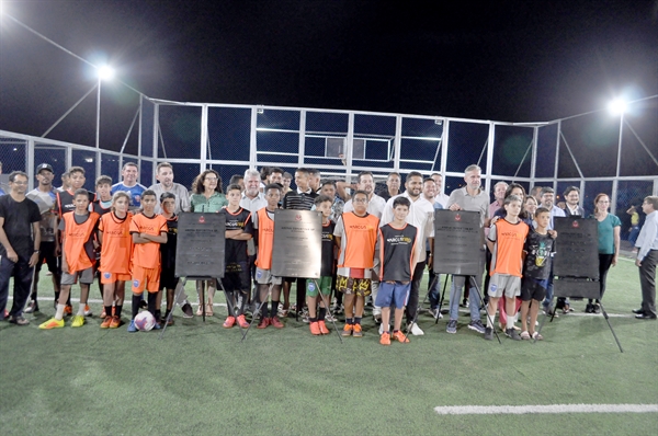 O evento de entrega das Areninhas contou com a presença do Secretário Estadual de Esportes Thiago Milhim na noite de ontem (Foto: A Cidade)