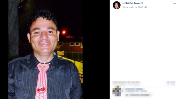 Roberto Taveira estava no bar quando foi atingido — Foto: Reprodução/Facebook