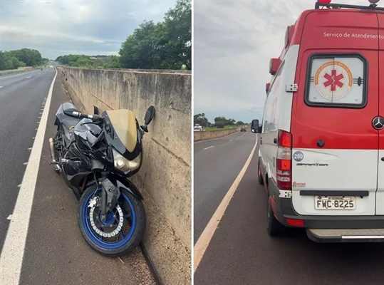 O acusado conduzia o carro pela via, quando colidiu com um motociclista, que caiu e sofreu diversos ferimentos pelo corpo (Foto: Região Noroeste)