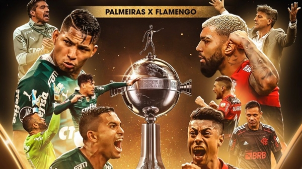 Palmeiras e Flamengo se enfrentam pela Final da Copa Libertadores 2021 (Foto: Divulgação/Comenbol)