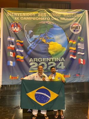 Roger da Silva Alves e André Luís Correa Silva foram campeões mundiais na Argentina (Foto: Arquivo Pessoal)