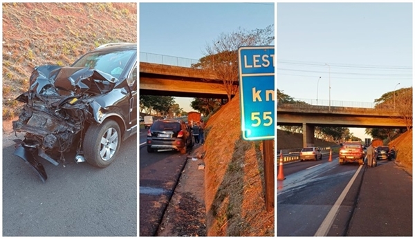 Com a batida a frente do carro ficou completamente destruída e os danos ao motorista só não oram piores por causa dos air bags (Foto: CidadãoNet)