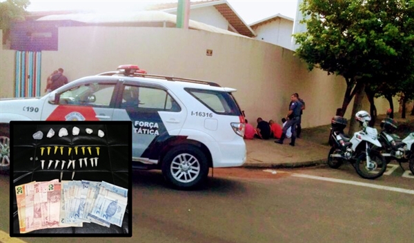 A Força Tática da Polícia Militar de Votuporanga prendeu dois indivíduos pelo crime de tráfico de drogas no bairro Matarazzo (Foto: Divulgação/Polícia Militar)