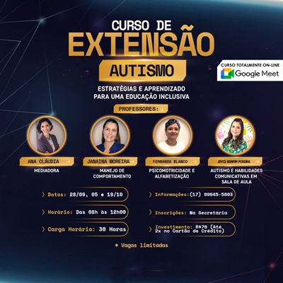 Além dos encontros virtuais, o curso inclui outras atividades, totalizando 30 horas de carga horária, e o investimento é acessível