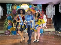 Eleita a “Corte” do Carnaval de 2024: Julia Ellen é a Rainha, Leandro Siqueira o Rei Momo, e Ilda Martins a Princesa  (Foto: Prefeitura de Votuporanga)