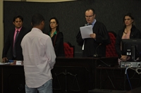 Julgamento de Robson Leandro do Nascimento, acusado de tentar matar Adilson Pereira de Carvalho, aconteceu nesta sexta-feira (4) Foto: Aline Ruiz/A Cidade