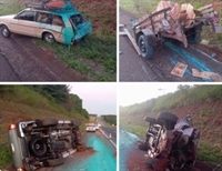 Colisão entre dois veículos provoca capotamento em rodovia de Votuporanga