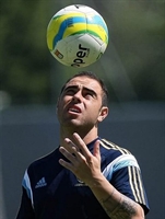 Bruno César, em treino do Palmeira na manhã de ontem
