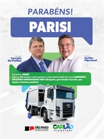 Parisi recebe caminhão coletor e compactador de lixo para reforçar serviços de limpeza