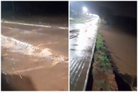 Chuva intensa faz represa transbordar em Fernandópolis