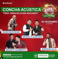 Para encerrar a programação a Concha contará com shows de Bruno e Humberto, Wesley e Gustavo, Markinho Sema e Rodrigo Olih (Imagem: Prefeitura de Votuporanga)