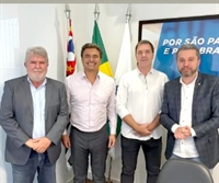 Jorge Seba, Valmir Dornelas e Fausto Pinato se reuniram com o presidente estadual do PP, Maurício Neves; o partido está com Seba e fim de papo (Foto: Redes sociais)
