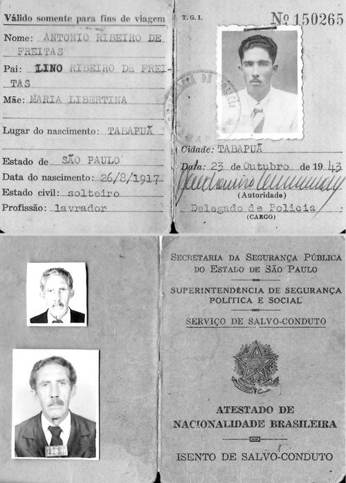 Salvo-Conduto  - Esta foto apresentando documento expedido pela Secretaria de Segurança Pública concedendo o antigo atestado de “Serviço de Salvo-Conduto”, contemplando o cidadão Antonio Ribeiro de Freitas, foi a última preciosa colaboração de Pedro Clóvis Nogueira a esta coluna “Túnel do Tempo”. Na sua passagem pela nossa redação, o saudoso PC disse apenas que tratava-se de um familiar da sua esposa e que o tal documento (uma raridade) foi expedido em 1943.