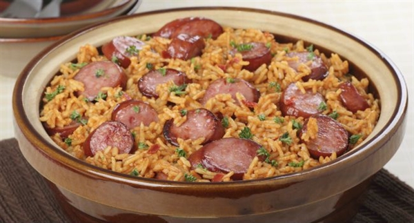 Arroz com linguiça 