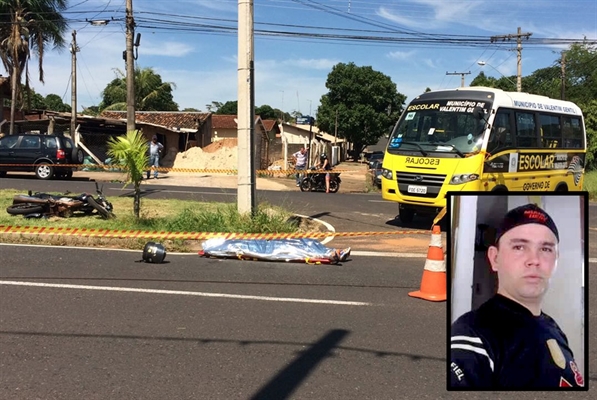 Acidente entre micro-ônibus e moto teve como vítima fatal Emerson Garcia da Silva, de 32 anos (Foto: Aline Ruiz/A Cidade)