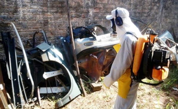 Agente faz nebulização em bairro de Bady Bassitt (Foto: Divulgação)