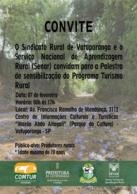 O evento gratuito vai acontecer no dia 07 de fevereiro (Foto: Divulgação/Prefeitura de Votuporanga)