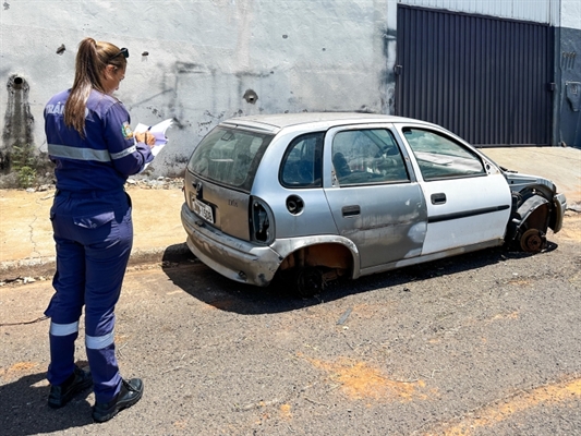 Foram notificados 27 veículos; responsáveis têm prazo de 10 dias úteis para a retirada do automóvel do local sob pena de multa (Foto: Prefeitura de Votuporanga)