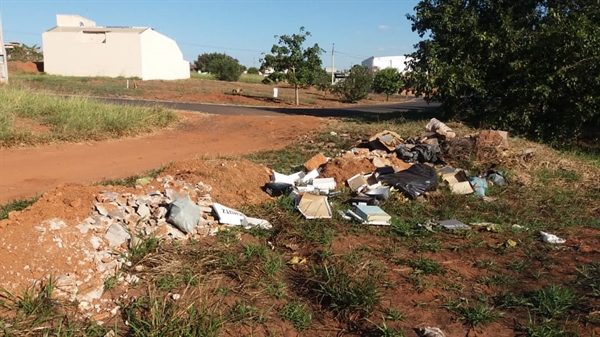 Lixo fica em um trecho entre a rua Orlandio Luiz Teixeira e a avenida Paschoalino Pedrazzoli (A Cidade)