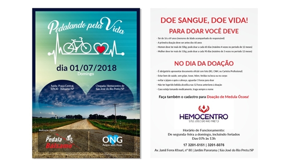 ONG ‘Anjos Sem Asas’ promove 1º Pedalando Pela Vida em prol de crianças com câncer (Foto: Divulgação)