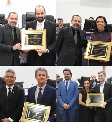 Os quatro homenageados receberam suas placas de quem os indicou  Foto: A Cidade