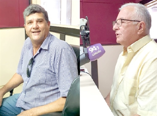 Ivo e Oclair durante as sabatinas que aconteceram individualmente nos estúdios do Grupo Cidade (Foto: A Cidade)