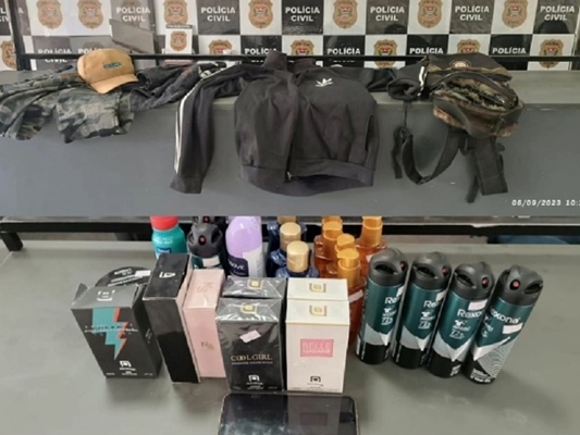 A PM encontrou perfumes e desodorantes (Foto: Divulgação)