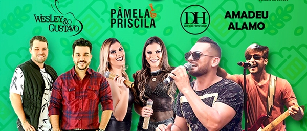Terão shows de Wesley e Gustavao, Pamela e Priscila, Amadeu Álamo e Dárcio Henrique (Foto: Divulgação)