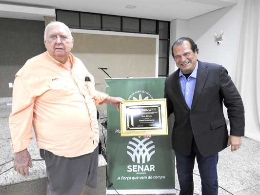 Pedro Stefaneli , presidente dosindicato Rural ao lado de Tirso Meirelles, presidente da  FAESP - SENAR (Foto: A Cidade)