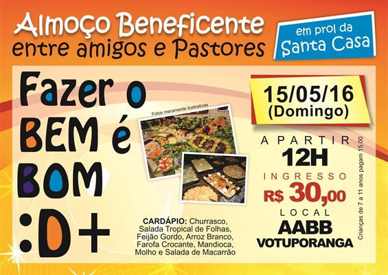 Almoço beneficente em prol a Santa Casa