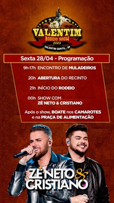 A programação começa por volta de 20h, com rodeio programado para às 21h e o show previsto para iniciar às 0h (Foto: Divulgação)