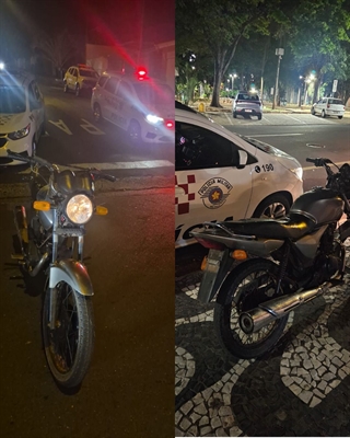 PM recuperou moto furtada após perseguição (Foto: Divulgação)