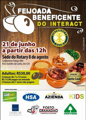 Feijoada do Interact Club em prol à Santa Casa é amanhã